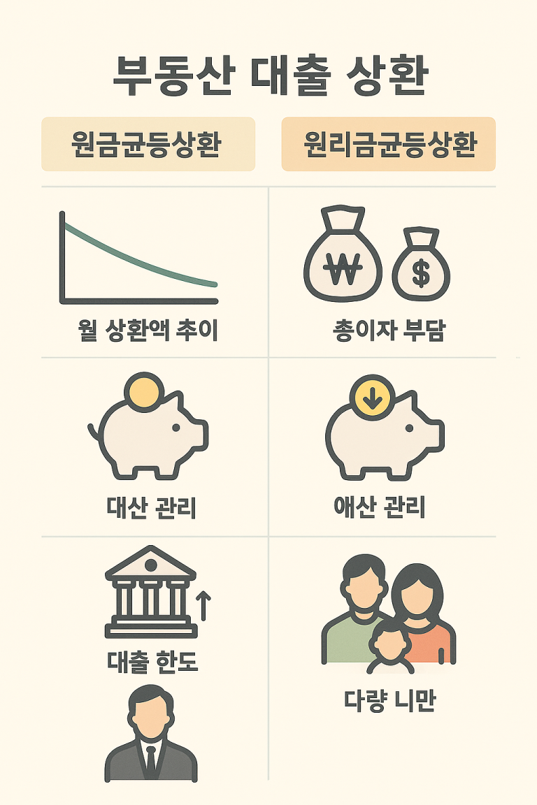 부동산 대출 상환 원금균등 vs 원리금균등, 무엇이 더 좋을까?