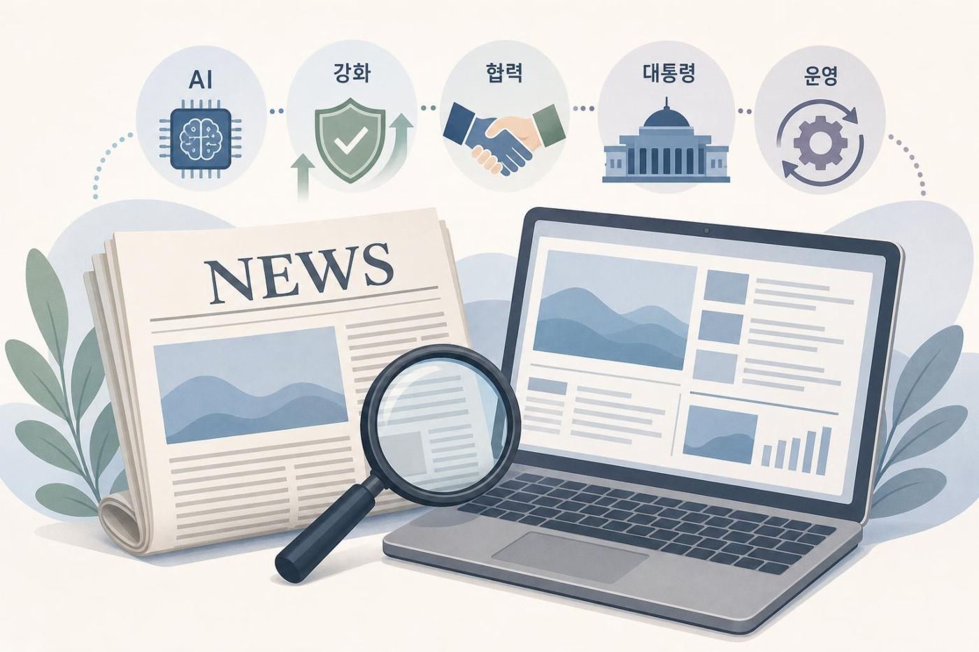 뉴스 관심 키워드 TOP 5 대표 일러스트